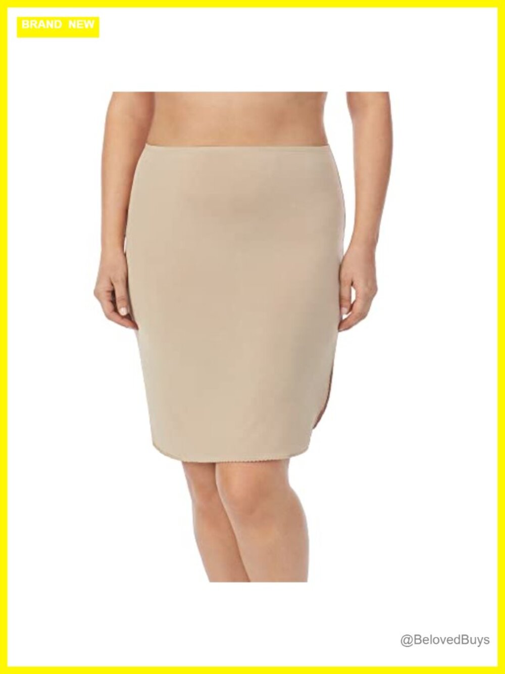 Half Slip Skirt Above Knee Scalloped Hem 92% Polyester 8% Spandex